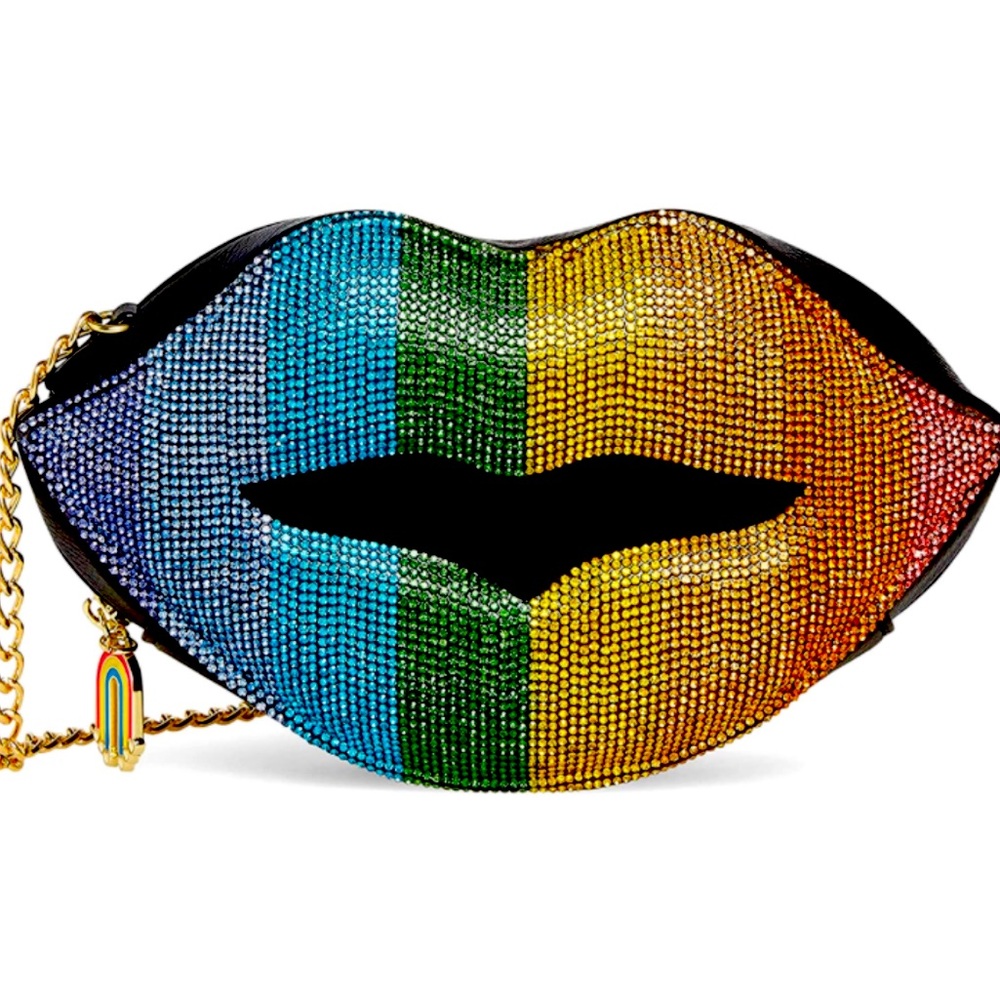 Betsey Johnson Rhinestone lips crossbody bag